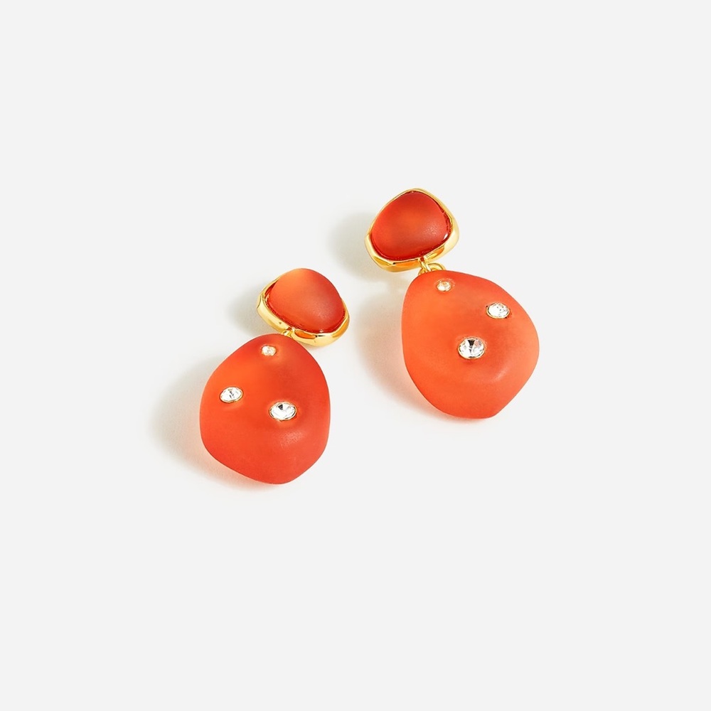 JCREW SEA GLASS CRYSTAL DROP EARRINGS NWT]
